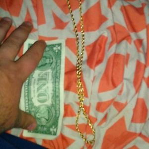 Used men's  gold rope chain gold plated